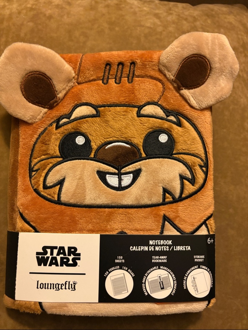 Loungefly Star Wars Ewok Plush Notebook in Brown and Tan